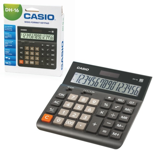 Калькулятор настольный Casio DH-16-BK-S-EP 16 разрядов 250387 фото 3